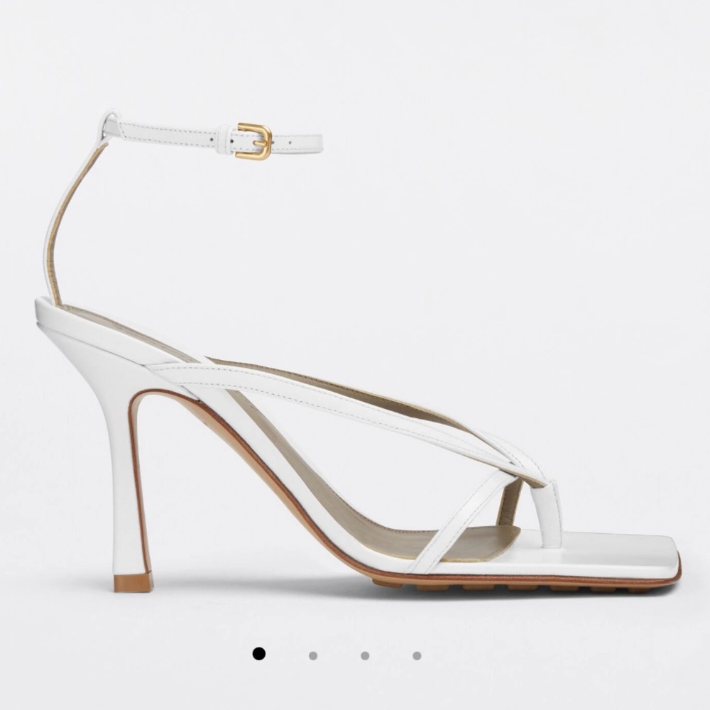 Bottega Veneta White Strap Heels